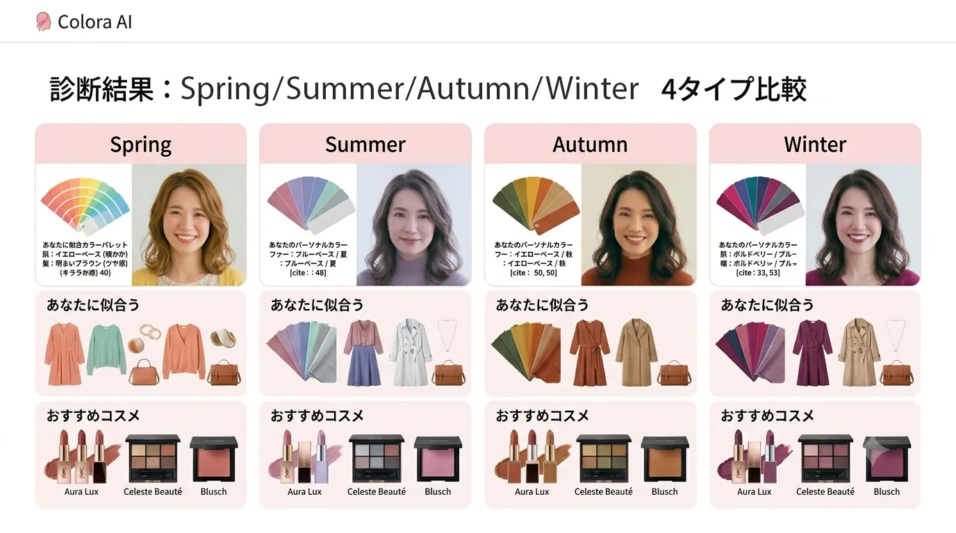 AIパーソナルカラー診断結果